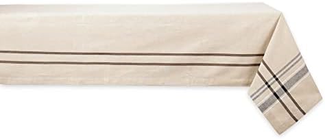 Elegant French Stripe Tablecloth 60x104_taupeBlack