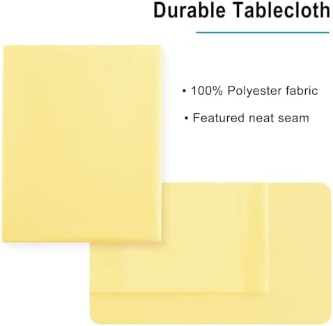 Hiasan 70x70 inch Water-Resistant Tablecloth for 6 Foot Tables