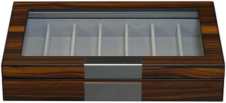 7-Compartment Walnut Wood Pocket Knife Holder