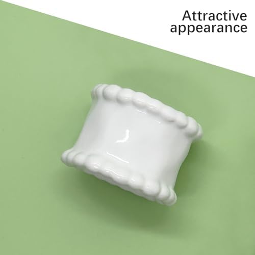 QIAOIDEA Porcelain Beaded Napkin Rings Pack of 4 1