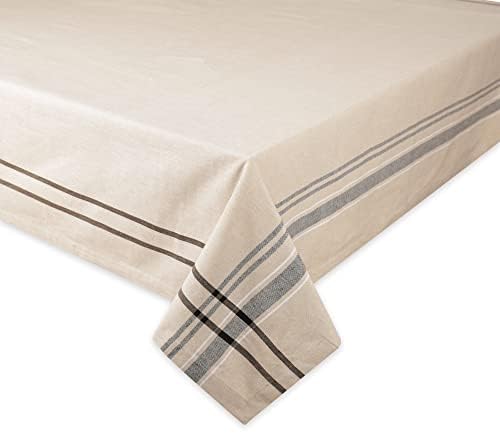 Elegant French Stripe Tablecloth 60x104_taupeBlack