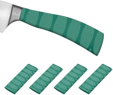 PATIKIL Cutting Knife Handle Heat Shrink Sleeve Set of 4 Green Oval Pattern