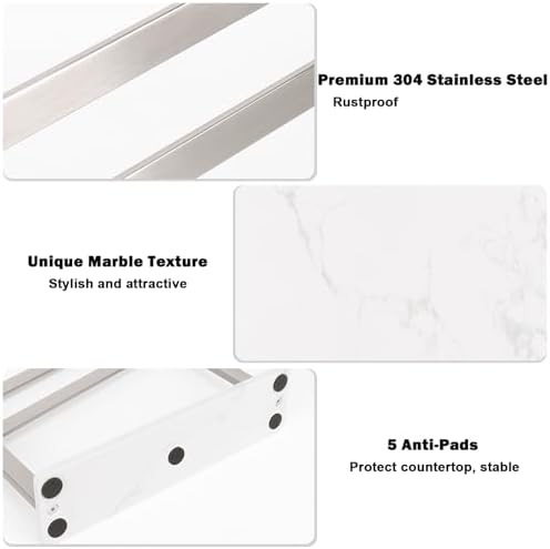 Sturdy Stainless Steel Magnetic Knife Holder with Marble Base