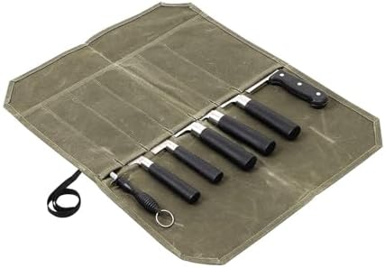 Compact Canvas Knife Holder with 7 Sections for Cooking Enthusiasts