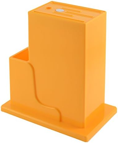 Elegant Essentials Plastic Kitchen Hollow Base 5 Slots Cutlery Cutter Stand Holder Orange