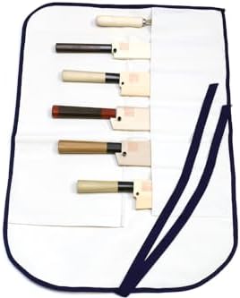 Yoshihiro Cotton Knife Pouch White 6 Slots