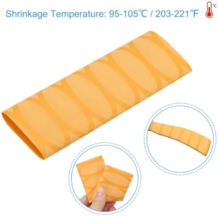 PATIKIL Heat Shrink Knife Handle Sleeve 4 Pack Yellow Oval
