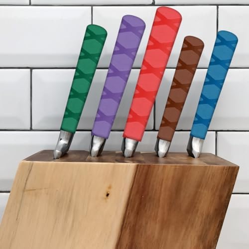 PATIKIL Cutting Knife Handle Heat Shrink Sleeve Set of 4 Green Oval Pattern