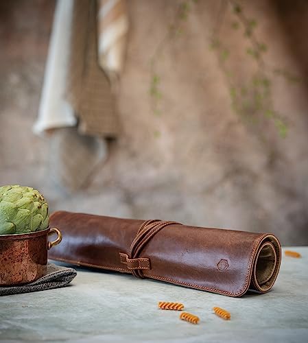 Premium Leather Knife Roll Bag Nils