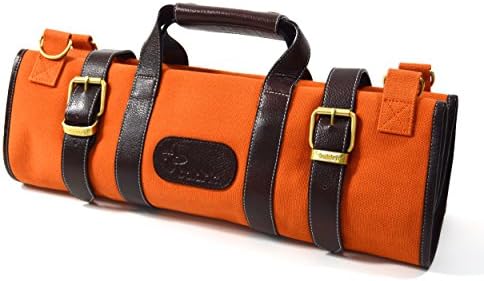 Boldric Orange Canvas 17-Piece Knife Bag for Professionals