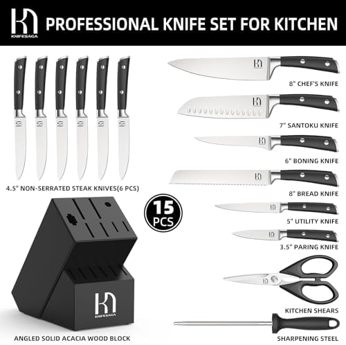 15-Piece Kitchen Knife Set