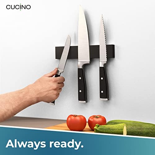 CUCINO Magnetic Knife Holder Wall Mount No Drilling Required