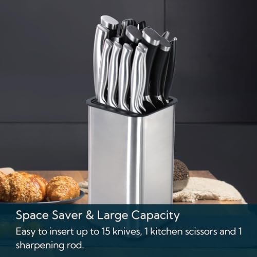 KITCHENDAO XL - Universal Stainless Steel Knife Block