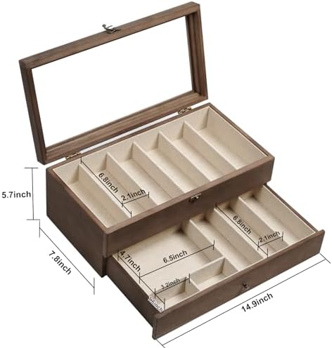 Beautiful Wooden Knife Display Case with 9 Knives