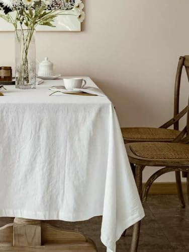 Off-White 55x78 Cotton TableclothversatileelegantfestivalpicnicceremonyDIY projectCottonMachine WashableElegant Setting