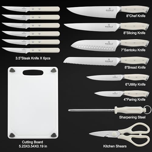 Complete 16-Piece Kitchen Knife Set with Wooden Block