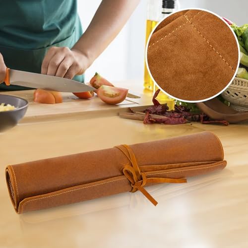 Genuine Leather Knife Roll for Chefs High-Quality Storage
