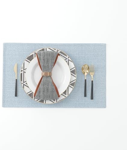 Premium Heat-Resistant Faux Linen Placemats for Kitchen Dining