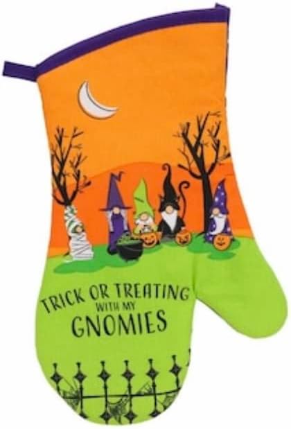 KRE5-Piece Halloween Kitchen Linen Set Pot Holders Oven Mitts Fall Towels HALLESTEEL