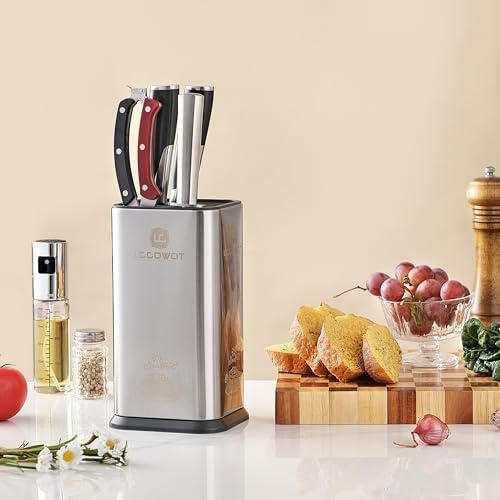 Lccowot Stainless Steel Universal Knife Block