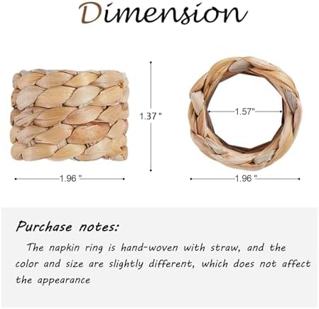 Stylish Handmade Napkin Rings Set of 12