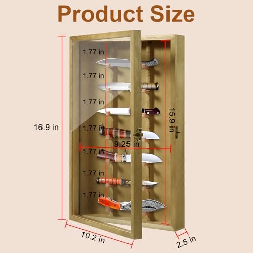 Triceratops Wooden Knife Display Stand with Lockable Acrylic Door