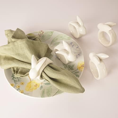 Easter Bunny Napkin Rings Set of 6 - Perfect for Tables