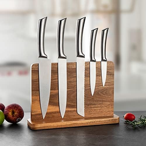 Magnetic Acacia Knife Block