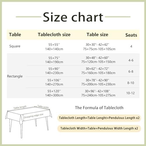 Alsoo Rustic Waterproof Tablecloth 6-8 Seats