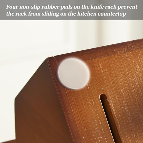 Kitsanery Bamboo Knife Block 19 Slot Organizer Knife Not Included