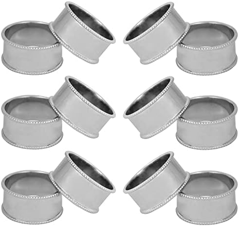 12 Piece Handmade Napkin Rings Holder Nickel-Plated for Dining Tables Parties