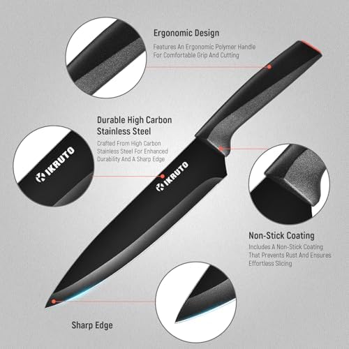 15-Piece Professional Kitchen Knife Set with Block and Sharpener
