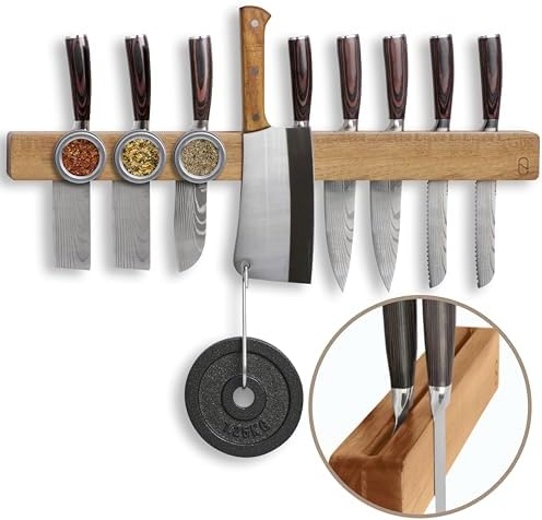 Premium 24 Magnetic Knife Holder with Double Storage Charming Design