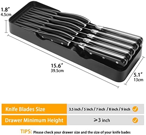 GMEZZO Knife Organizer Space-Saving Knives Holder Black