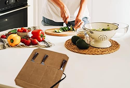 Denifiter Professional Chefs knife roll with anti-cutting fabric inside
