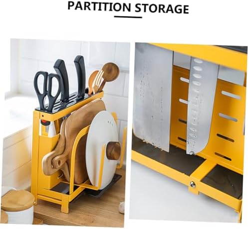Elegant Yellow Knife Holder Space-Saving