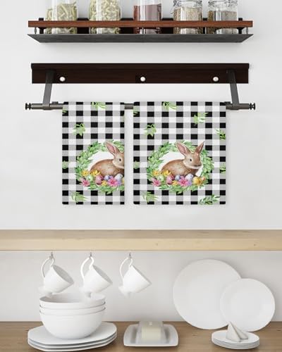 Easter Bunny Waffle Towels Quick-Dry Absorbent Perfect for Kitchen Bathroom