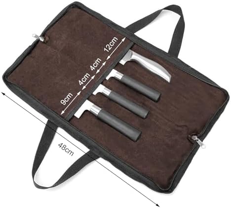 QEES Knife Roll Bag with 4 Slots and Handle