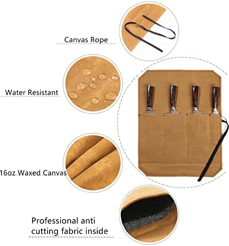 Denifiter Professional Chefs knife roll with anti-cutting fabric inside