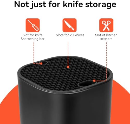 Large-Capacity Knife Block with Slots for Easy Storage