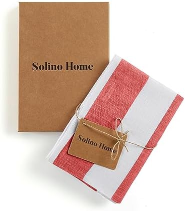 Solino Handcrafted Kitchen Towels Set of 2 Cabana Stripe 17x26 Inch