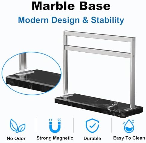 HomeSimplex Magnetic Knife Block - Black Marble Base