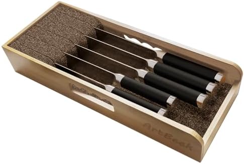 ArtBeek Universal Knife Holder Organizer Kit Bamboo Knives Holder