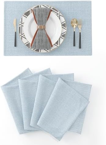Premium Heat-Resistant Faux Linen Placemats for Kitchen Dining