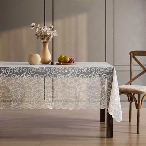 Elegantly Sleek Tablecloth hurricanes pattern fits 6-8 wrinkle-resistant easy to clean