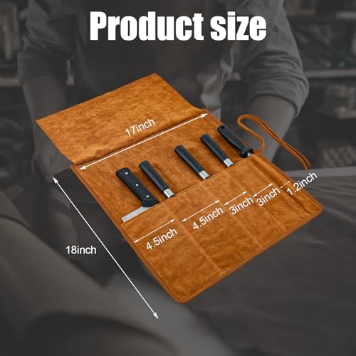Genuine Leather Knife Roll for Chefs High-Quality Storage