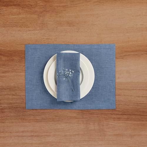 Solino Home Linen Placemats - Set of 4 - Handcrafted Pure Linen Place Mats