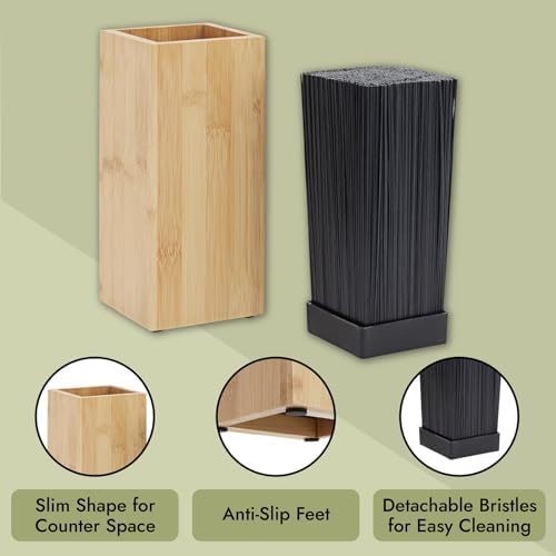 Bamboo Knife Block for Kitchen Storage