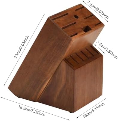 Wooden Kitchen Knife Block - 14-Piece Universal Kitchen Knife Holder