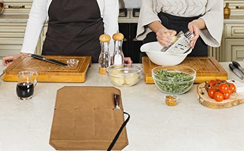 Denifiter Professional Chefs knife roll with anti-cutting fabric inside